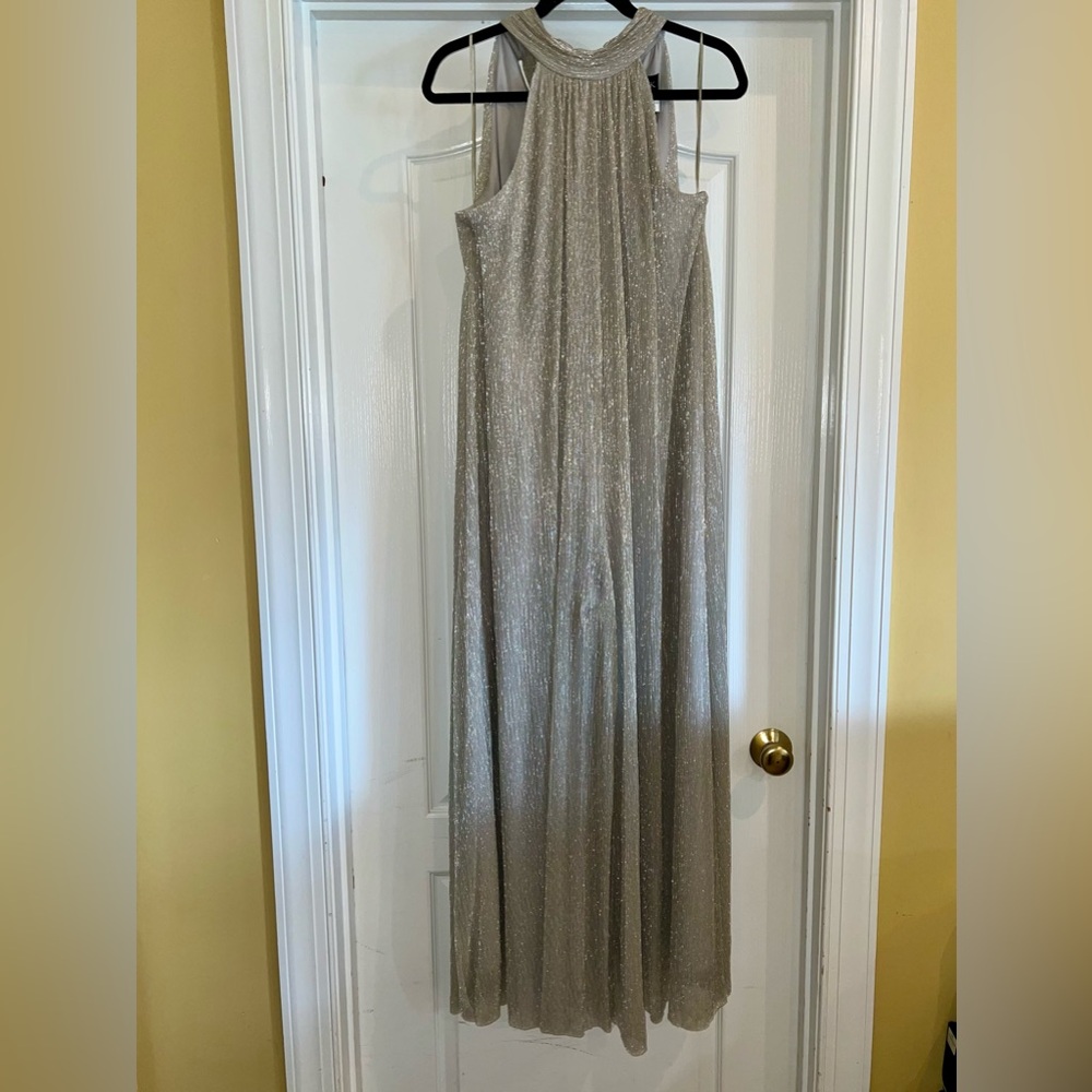 MSK Shimmering Silver Maxi Jumpsuit